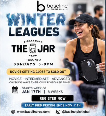 Baseline winter adult pickleball leagues The Jar Toronto