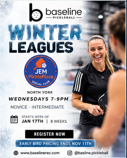 Baseline winter adult pickleball leagues JEM North York